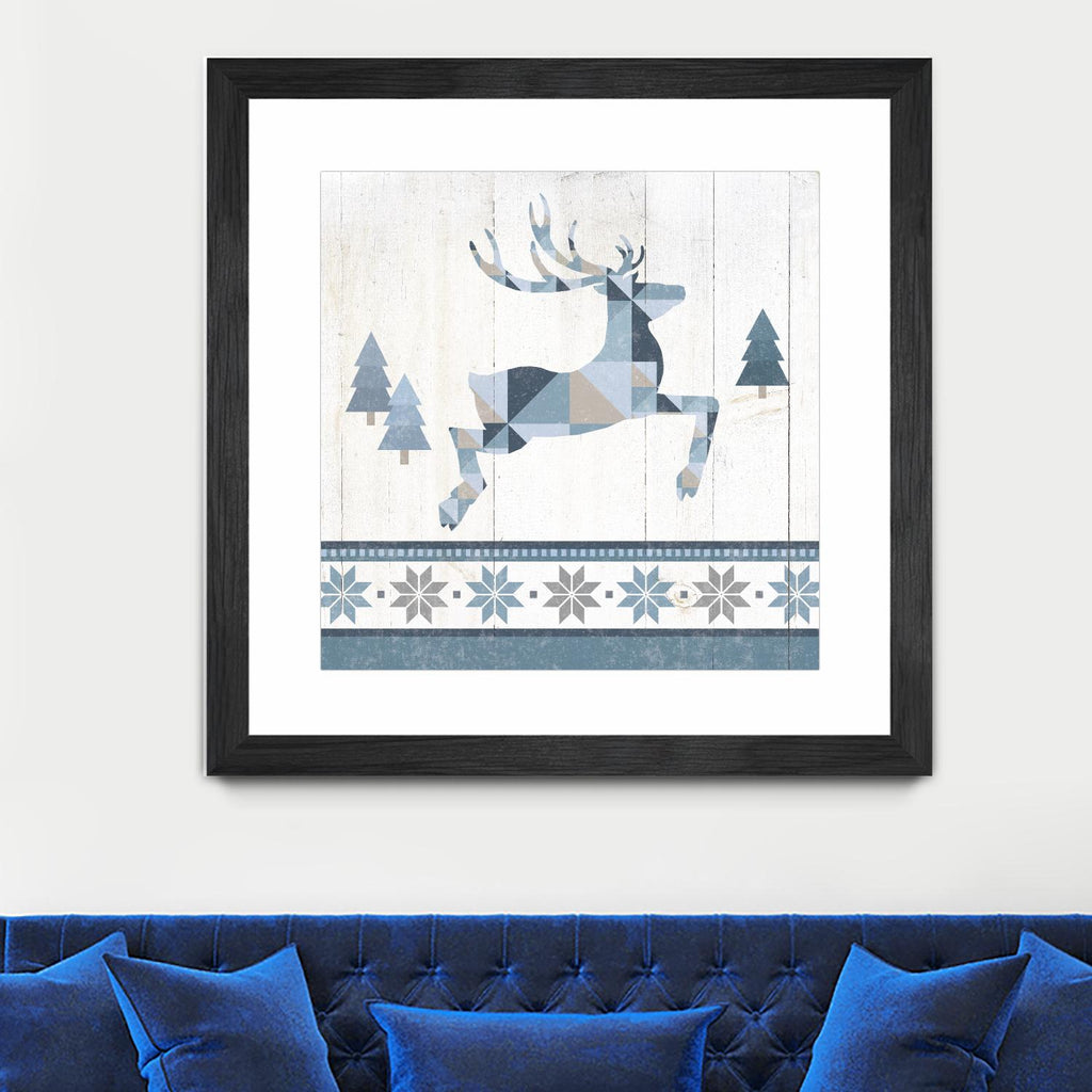 Nordic Geo Lodge Deer III by Portfolio on GIANT ART - white country look