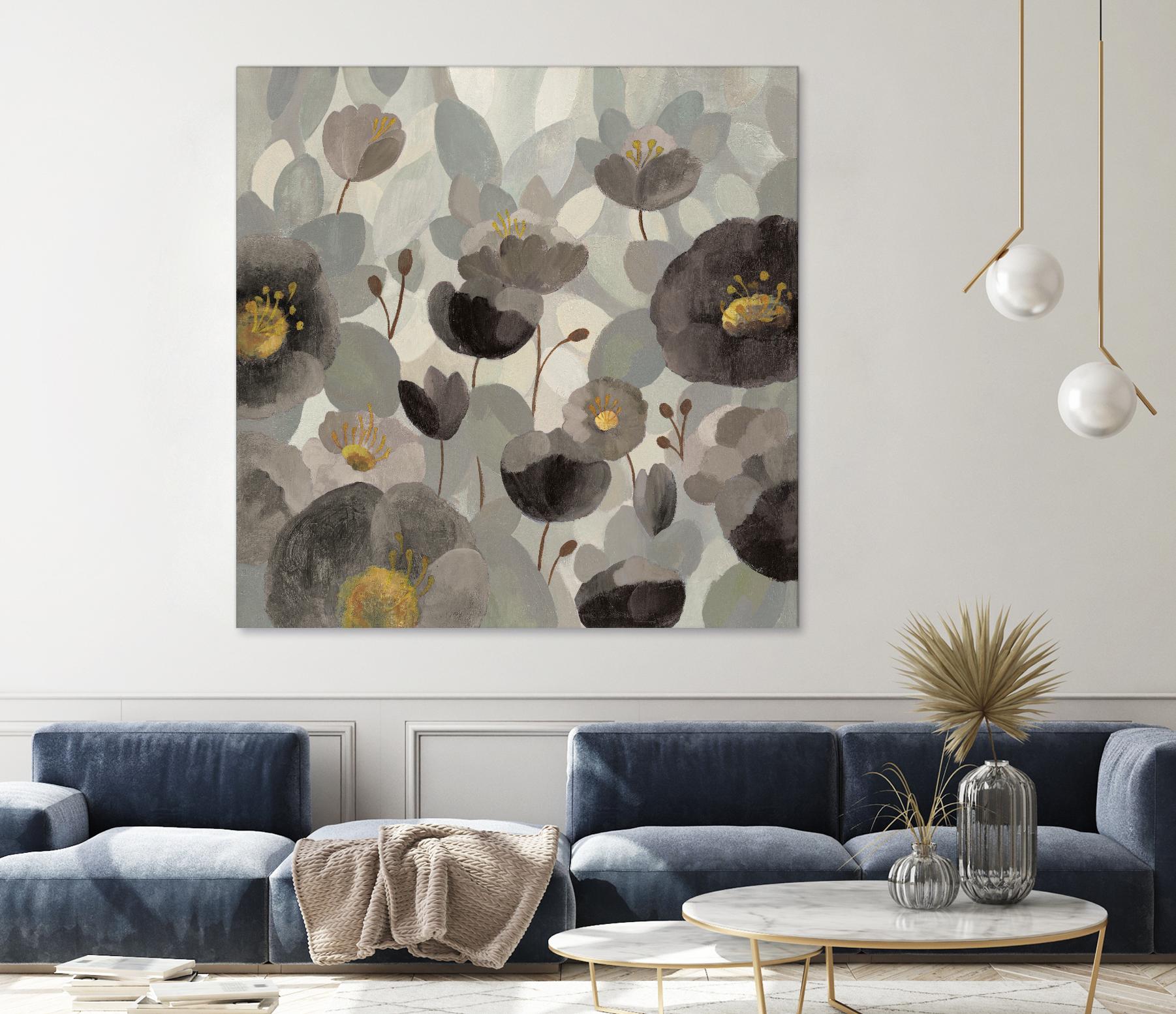 Morning Bloom Greige by Silvia Vassileva on GIANT ART - yellow floral