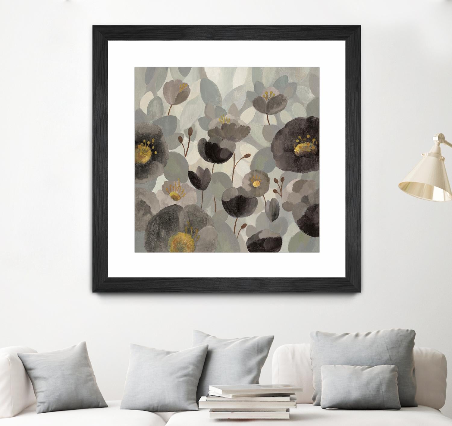 Morning Bloom Greige by Silvia Vassileva on GIANT ART - yellow floral