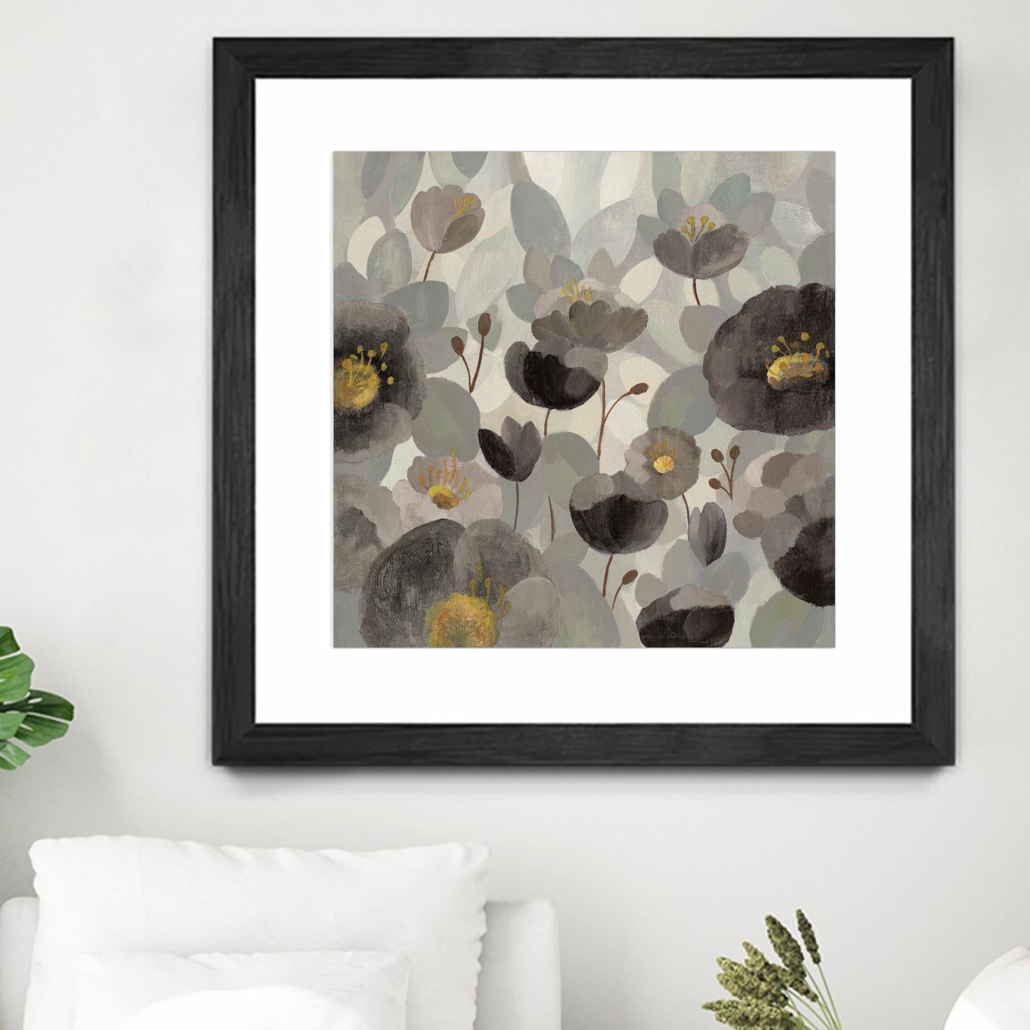 Morning Bloom Greige by Silvia Vassileva on GIANT ART - yellow floral