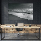 Moonrise Beach Black and White by Sue Schlabach on GIANT ART - white sea scene