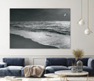 Moonrise Beach Black and White by Sue Schlabach on GIANT ART - white sea scene