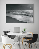 Moonrise Beach Black and White by Sue Schlabach on GIANT ART - white sea scene