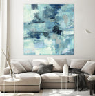In the Clouds Indigo and Gray Crop by Silvia Vassileva on GIANT ART - white abstract