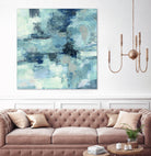In the Clouds Indigo and Gray Crop by Silvia Vassileva on GIANT ART - white abstract