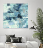 In the Clouds Indigo and Gray Crop by Silvia Vassileva on GIANT ART - white abstract