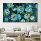 Indigo Mums by Silvia Vassileva on GIANT ART - turquoise floral