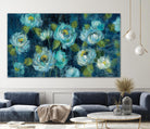 Indigo Mums by Silvia Vassileva on GIANT ART - turquoise floral