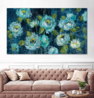Indigo Mums by Silvia Vassileva on GIANT ART - turquoise floral