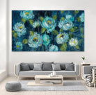 Indigo Mums by Silvia Vassileva on GIANT ART - turquoise floral