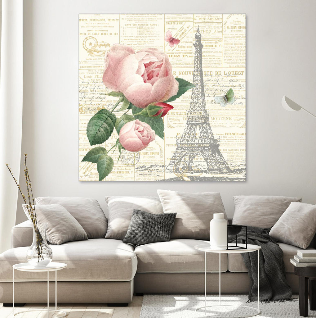 Roses à Paris IV par Katie Pertiet sur GIANT ART - floral beige