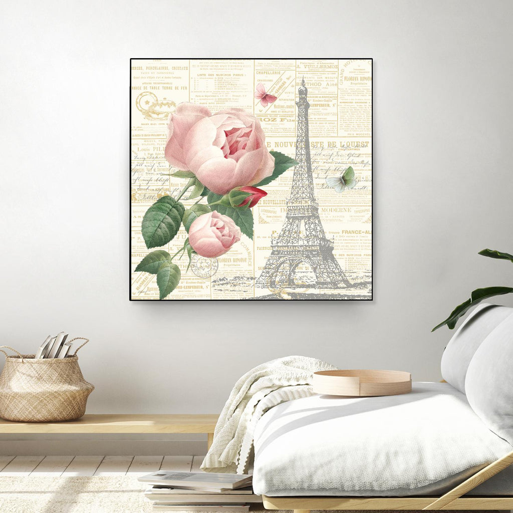 Roses à Paris IV par Katie Pertiet sur GIANT ART - floral beige