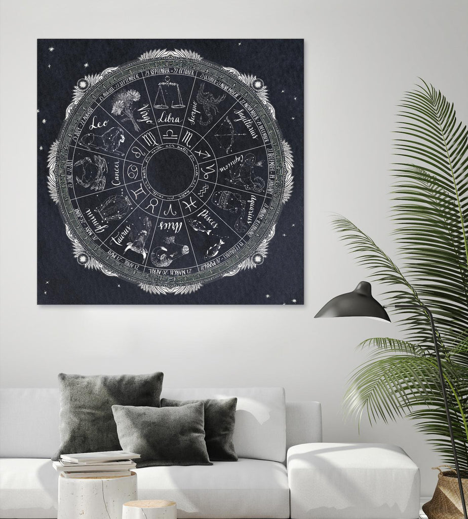 Night Sky Zodiac by Sara Zieve Miller on GIANT ART - grey maps