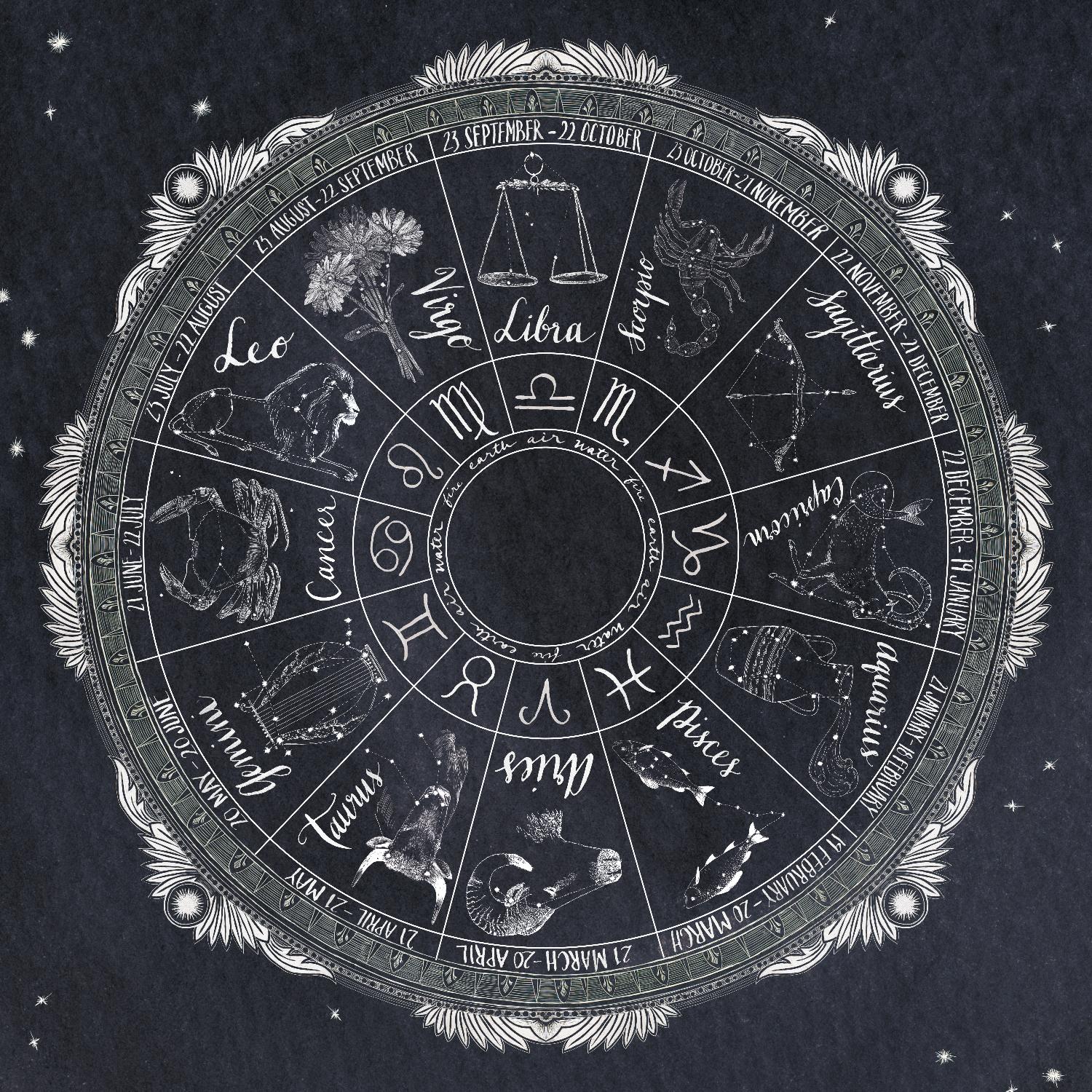 Night Sky Zodiac by Sara Zieve Miller on GIANT ART - grey maps