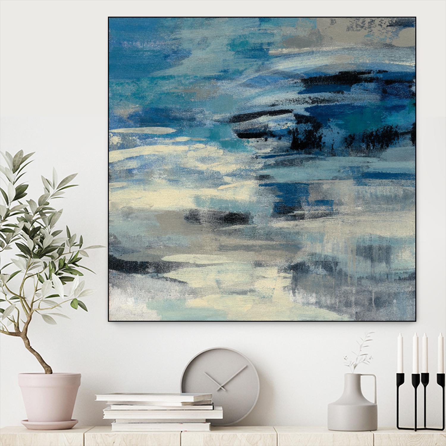 Indigo Wave by Silvia Vassileva on GIANT ART - black abstract