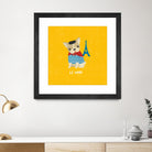 Good Dogs French Bulldog Bright by Moira Hershey on GIANT ART - blue animals