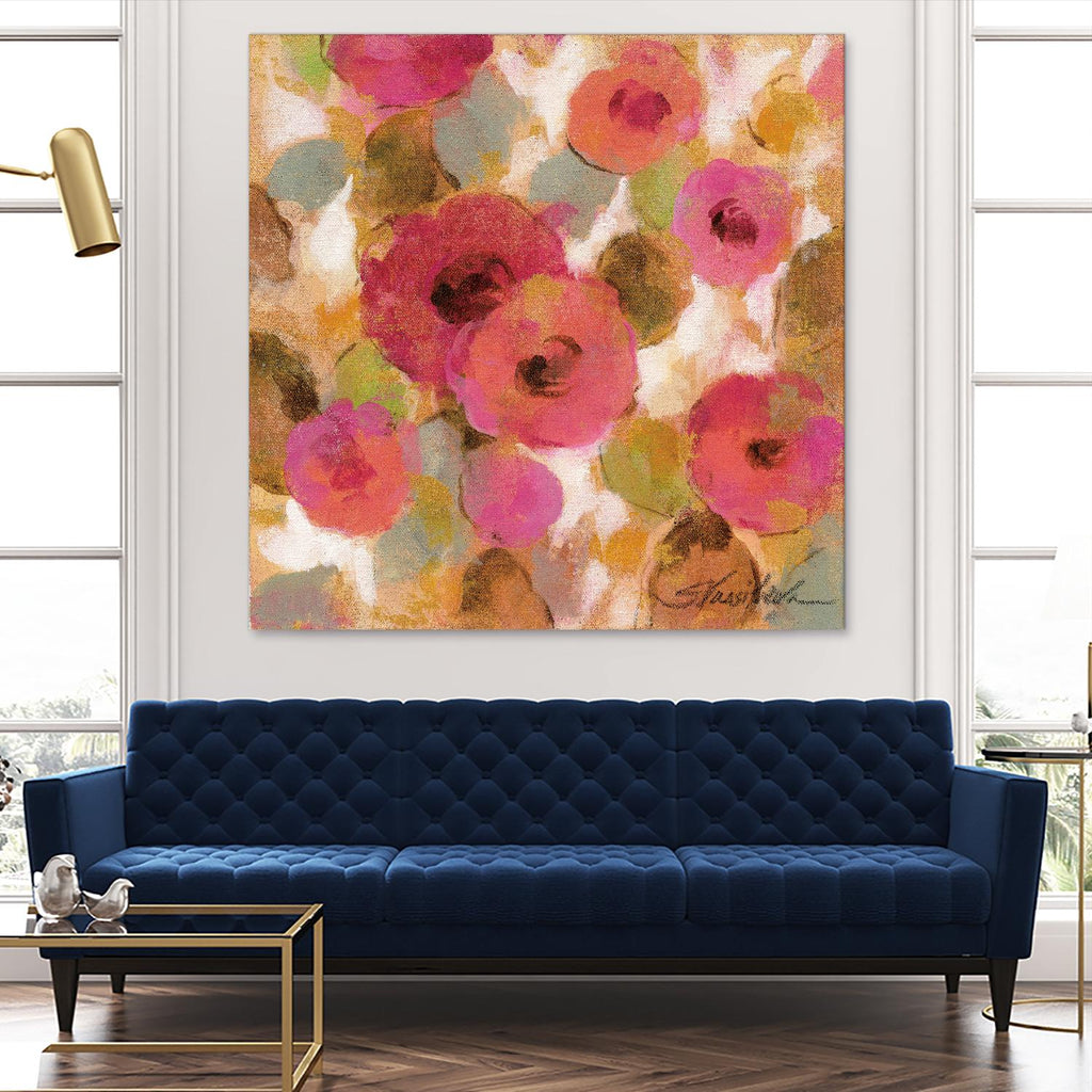 Glorious Pink Floral II by Silvia Vassileva on GIANT ART - yellow floral