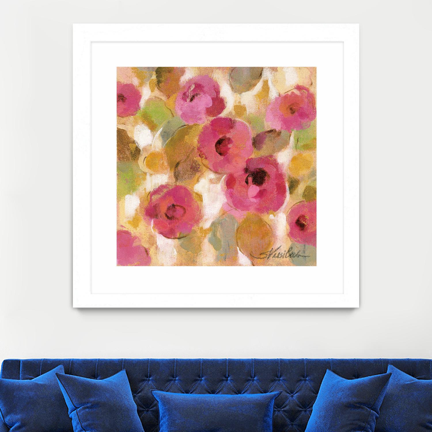 Glorious Pink Floral III by Silvia Vassileva on GIANT ART - yellow floral