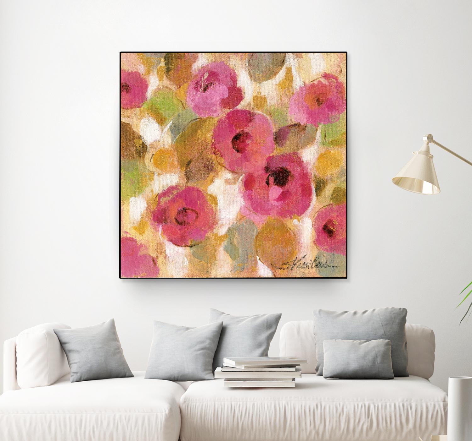 Glorious Pink Floral III by Silvia Vassileva on GIANT ART - yellow floral