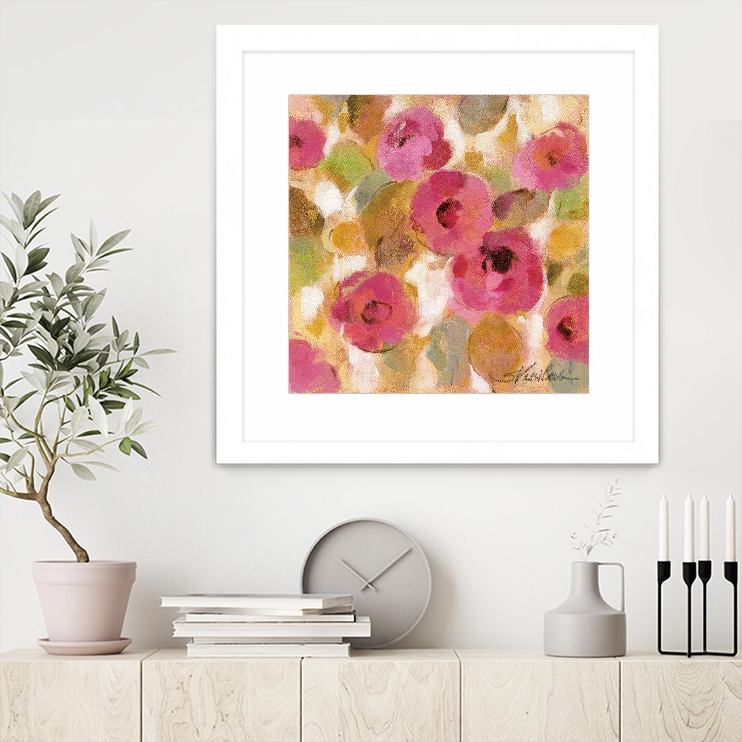 Glorious Pink Floral III by Silvia Vassileva on GIANT ART - yellow floral