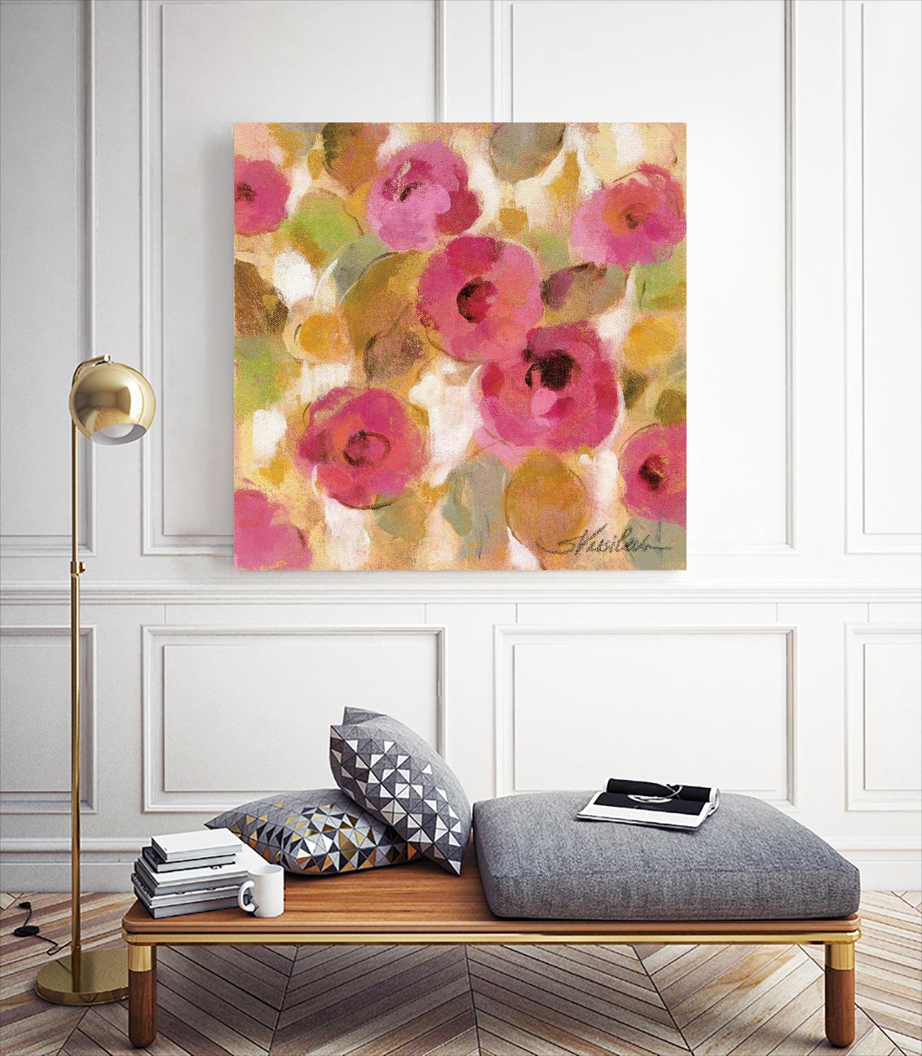 Glorious Pink Floral III by Silvia Vassileva on GIANT ART - yellow floral
