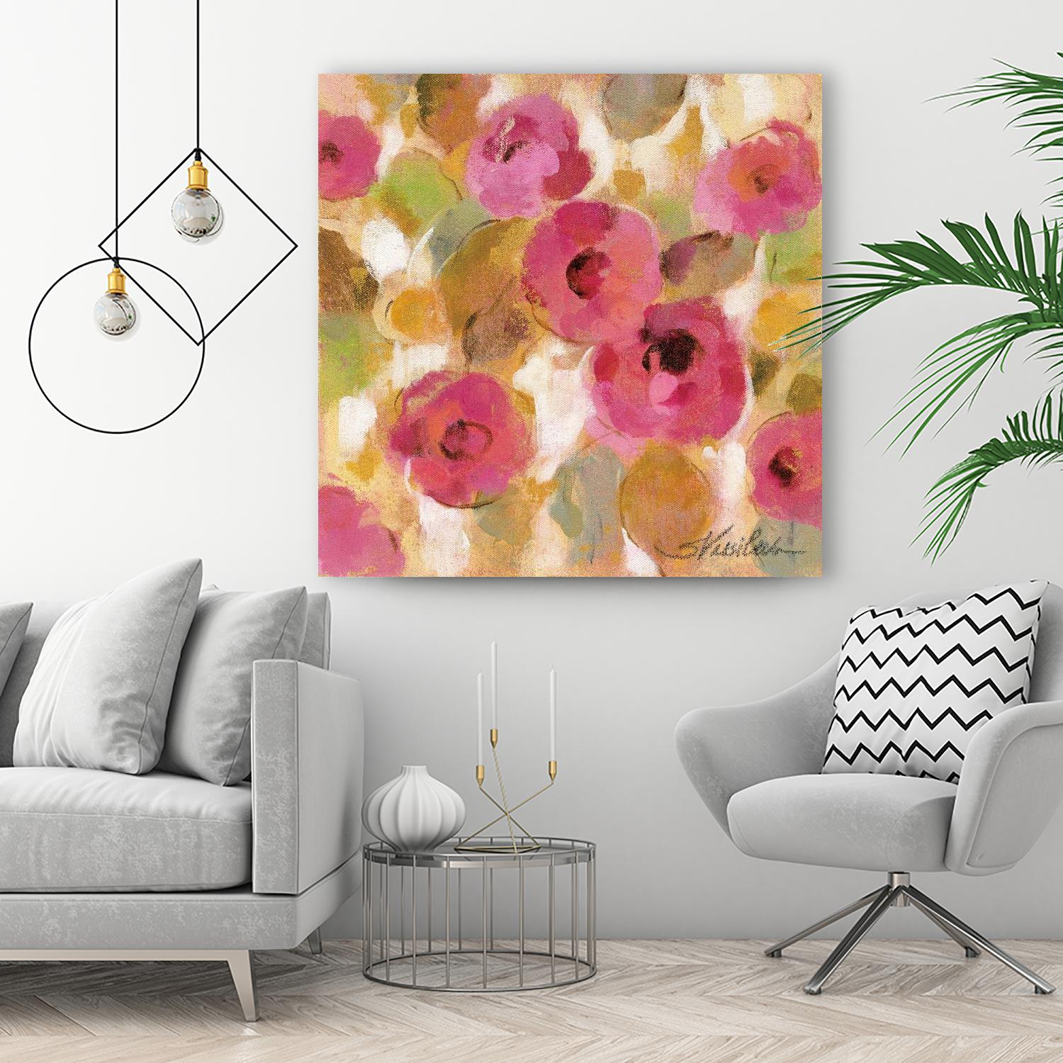 Glorious Pink Floral III by Silvia Vassileva on GIANT ART - yellow floral