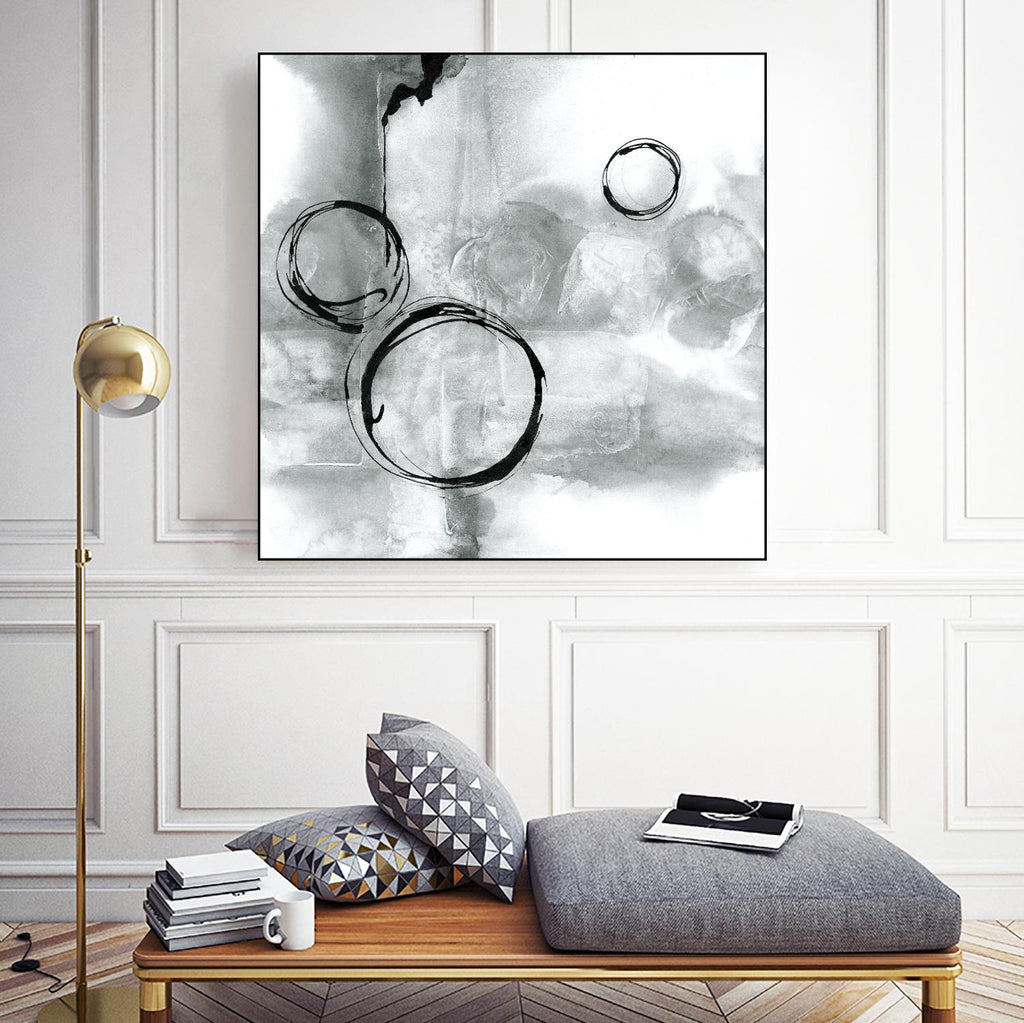 Full Circle I Gray de Chris Paschke sur GIANT ART - gris abstrait