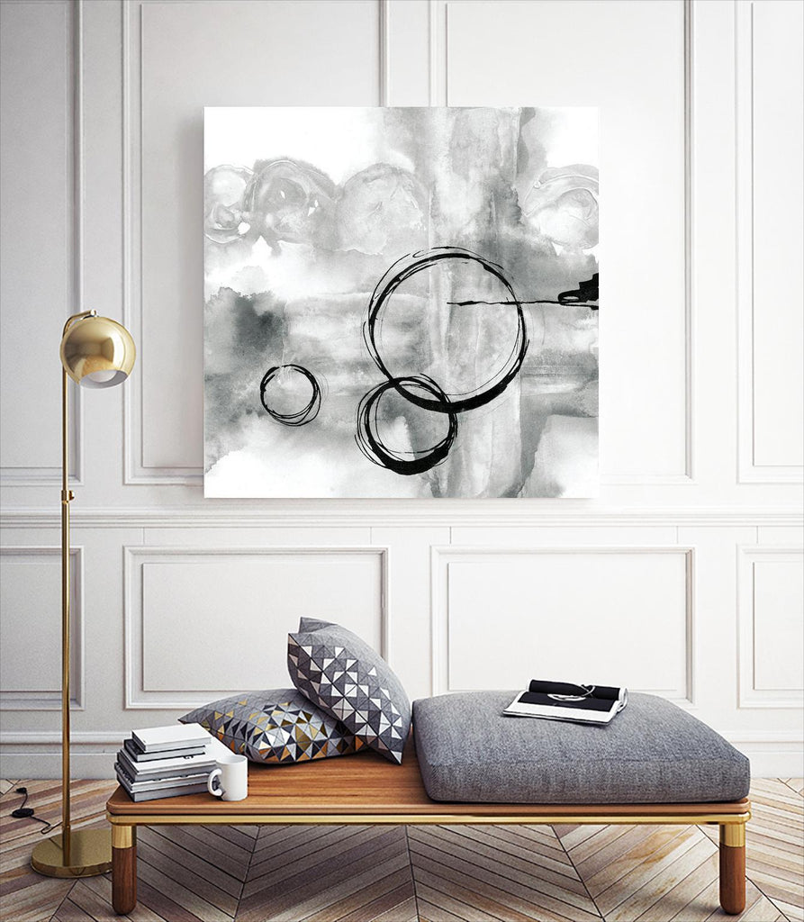 Full Circle II gris par Chris Paschke sur GIANT ART - abstrait blanc