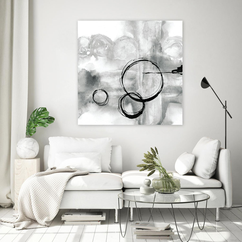 Full Circle II gris par Chris Paschke sur GIANT ART - abstrait blanc