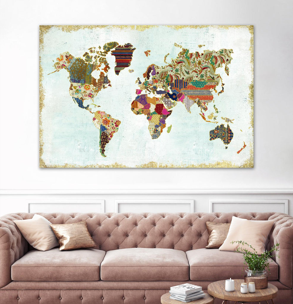 Pattern World Map by Laura Marshall on GIANT ART - brown maps