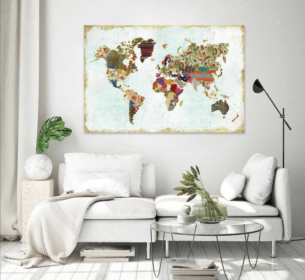 Pattern World Map by Laura Marshall on GIANT ART - brown maps