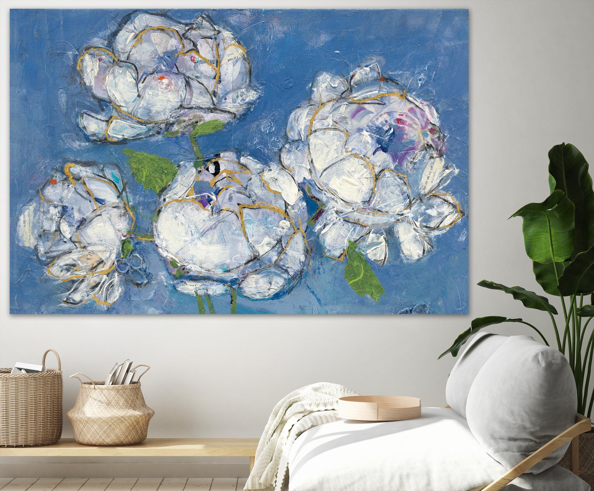 Vase of Peonies Crop by Kellie Day on GIANT ART - white floral