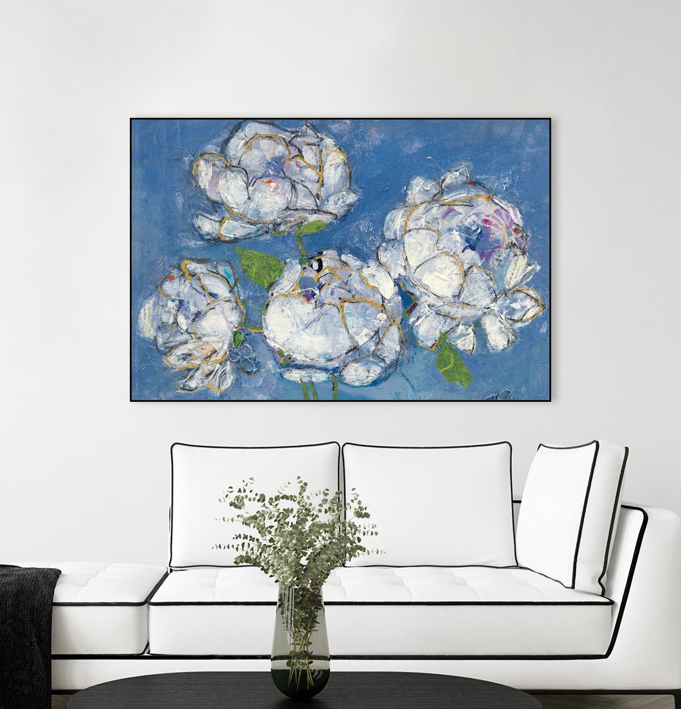 Vase of Peonies Crop by Kellie Day on GIANT ART - white floral