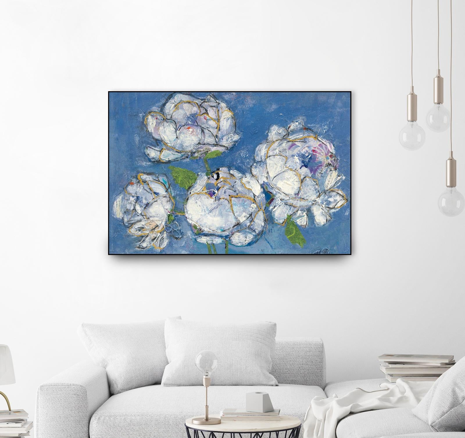 Vase of Peonies Crop by Kellie Day on GIANT ART - white floral