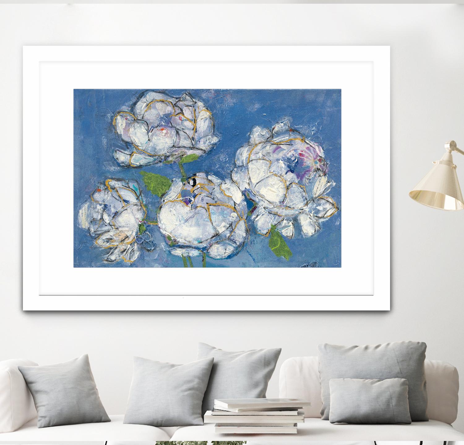 Vase of Peonies Crop by Kellie Day on GIANT ART - white floral