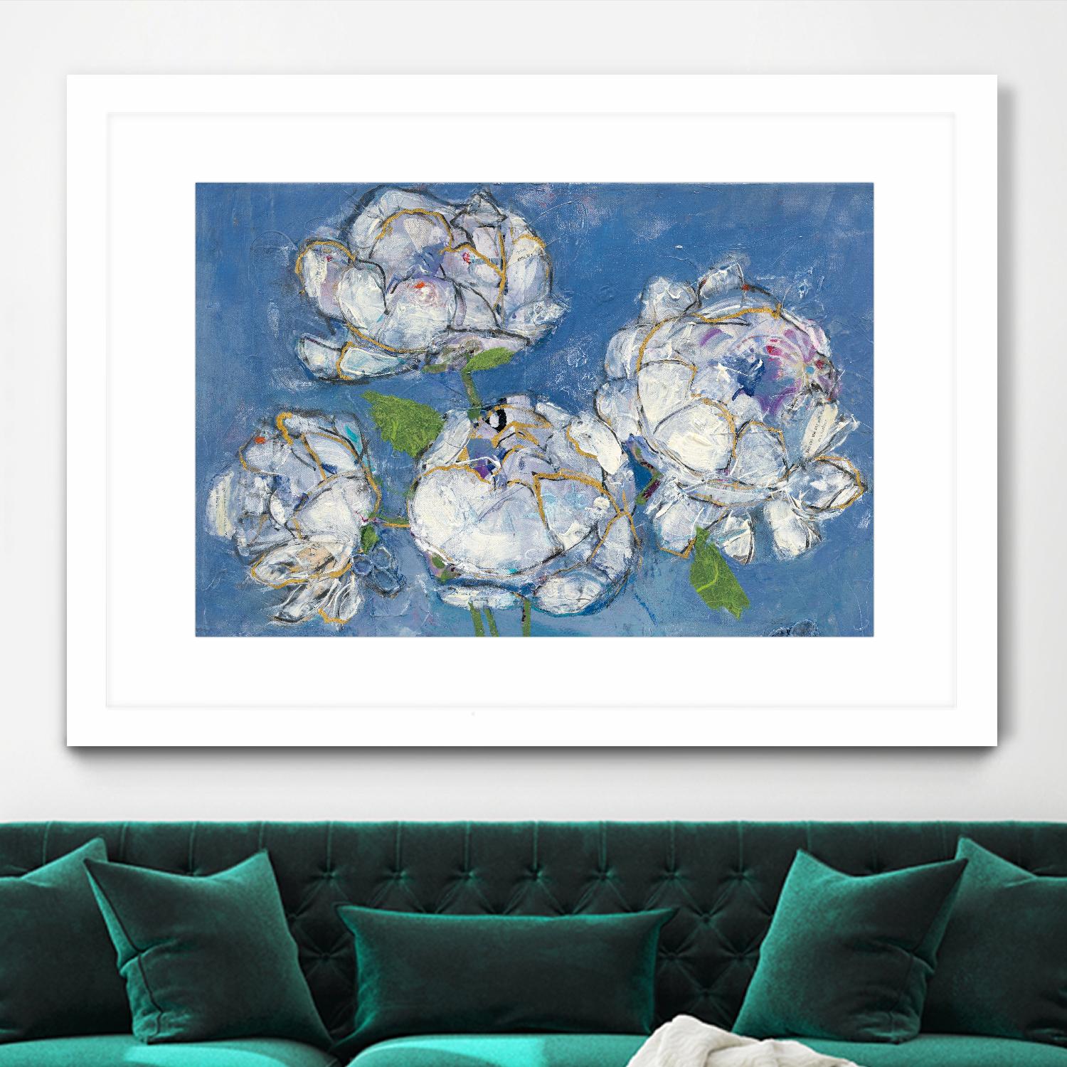 Vase of Peonies Crop by Kellie Day on GIANT ART - white floral