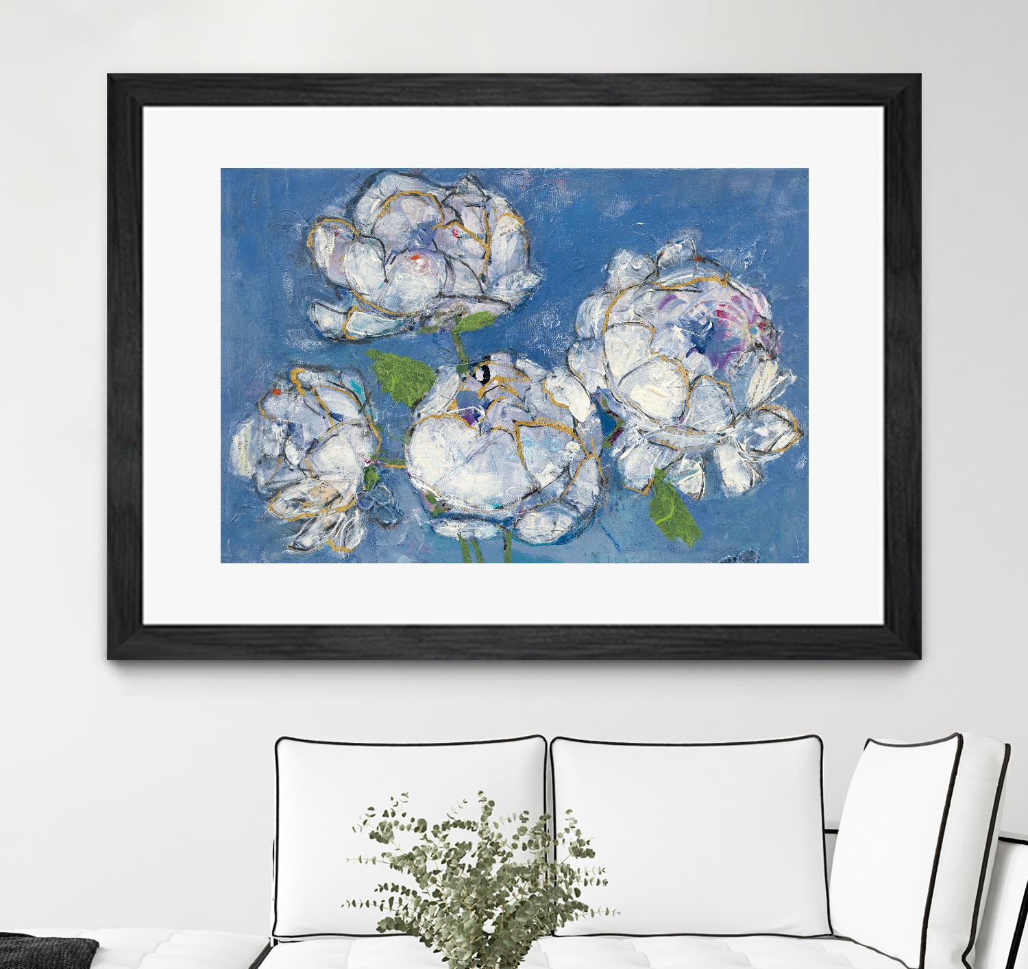 Vase of Peonies Crop by Kellie Day on GIANT ART - white floral