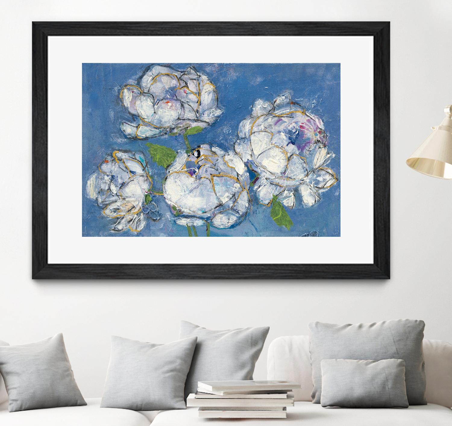 Vase of Peonies Crop by Kellie Day on GIANT ART - white floral