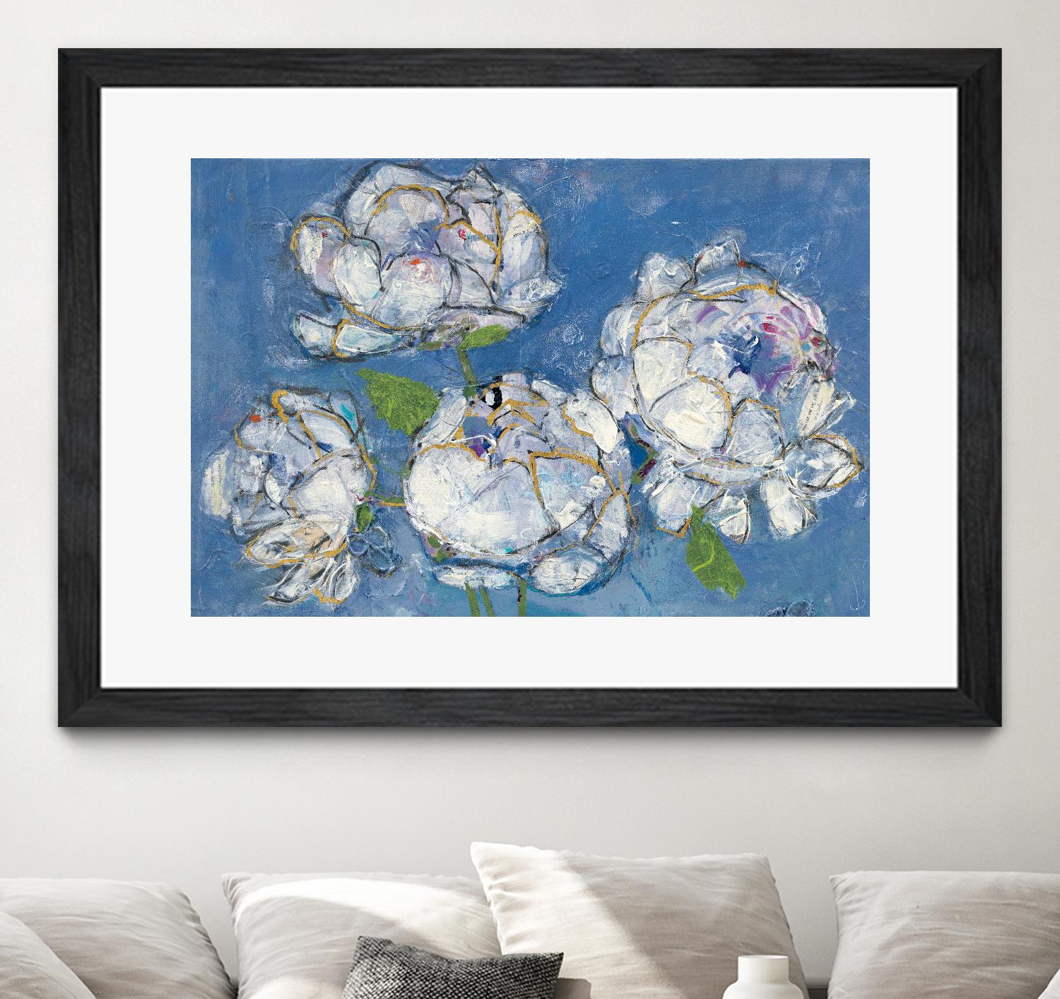 Vase of Peonies Crop by Kellie Day on GIANT ART - white floral