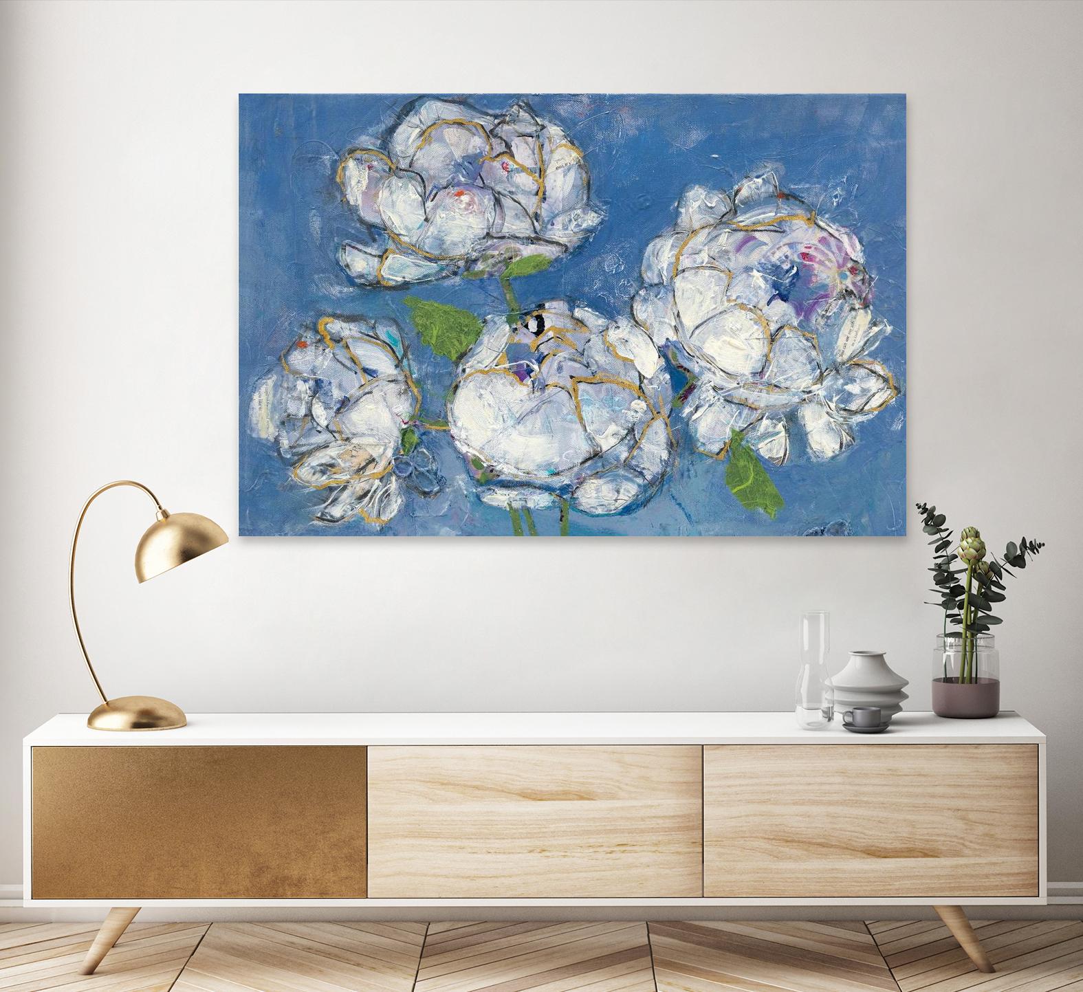 Vase of Peonies Crop by Kellie Day on GIANT ART - white floral