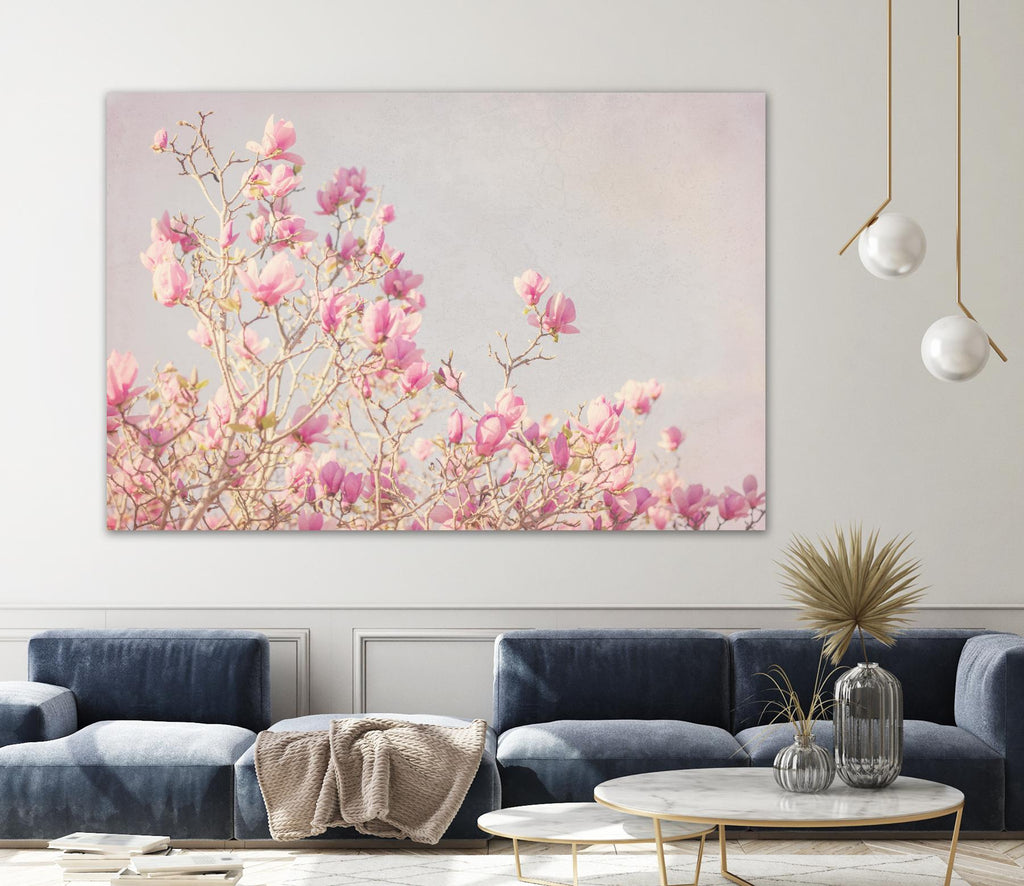 Pink Tree Tops I by Elizabeth Urquhart on GIANT ART - beige floral