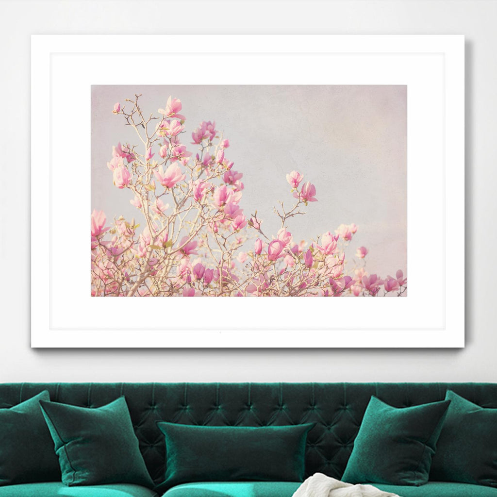 Pink Tree Tops I by Elizabeth Urquhart on GIANT ART - beige floral