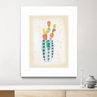 Otomi Rabbits Pastel by Melissa Averinos on GIANT ART - beige botany