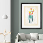 Otomi Rabbits Pastel by Melissa Averinos on GIANT ART - beige botany