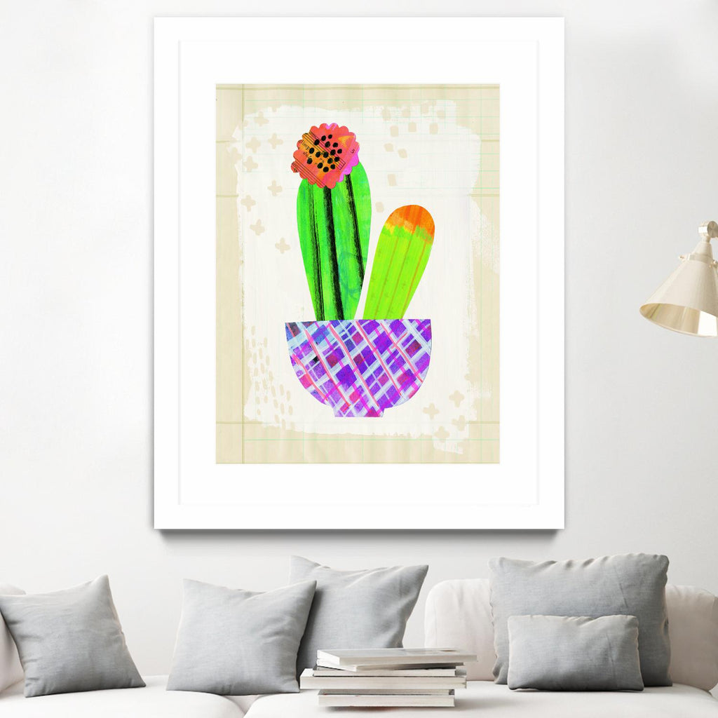 Collage Cactus I on Graph Paper by Melissa Averinos on GIANT ART - beige botany