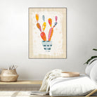 Collage Cactus II on Graph Paper by Melissa Averinos on GIANT ART - beige botany