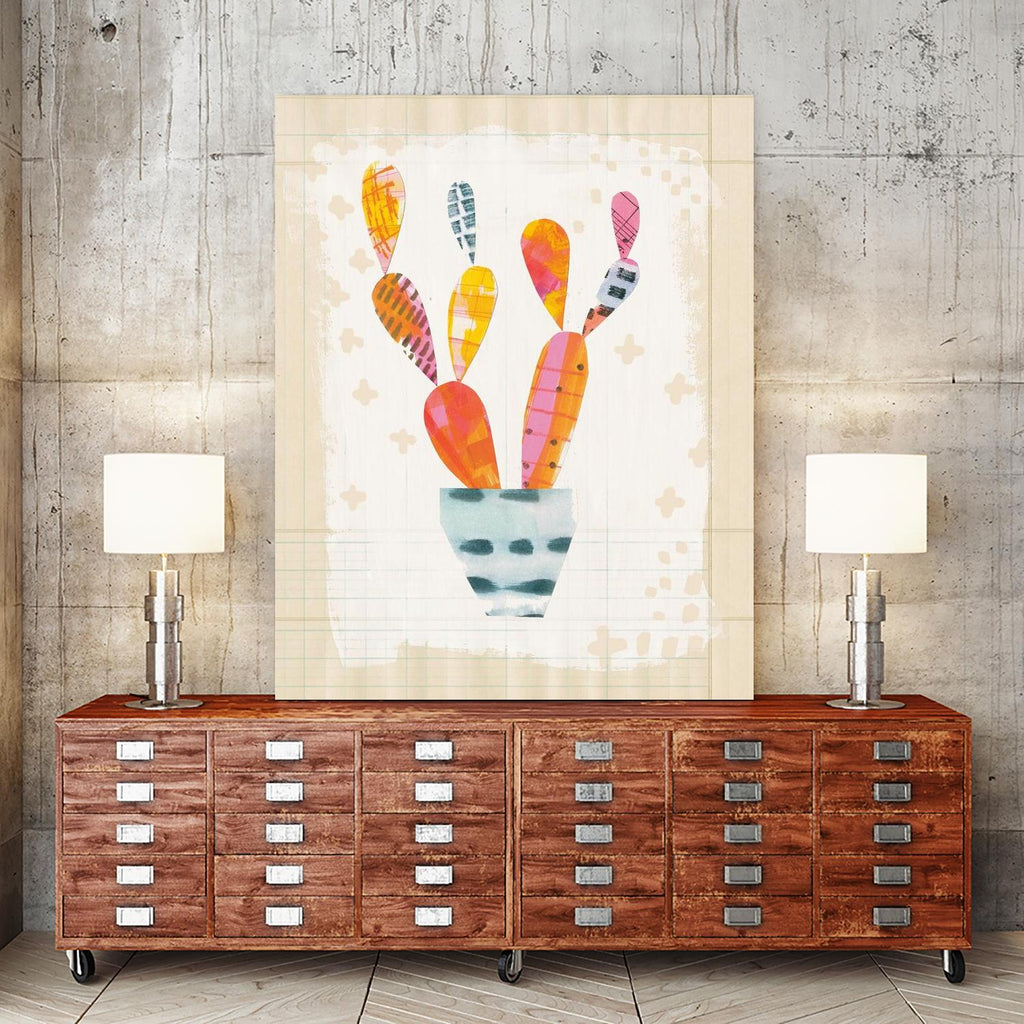Collage Cactus II on Graph Paper by Melissa Averinos on GIANT ART - beige botany