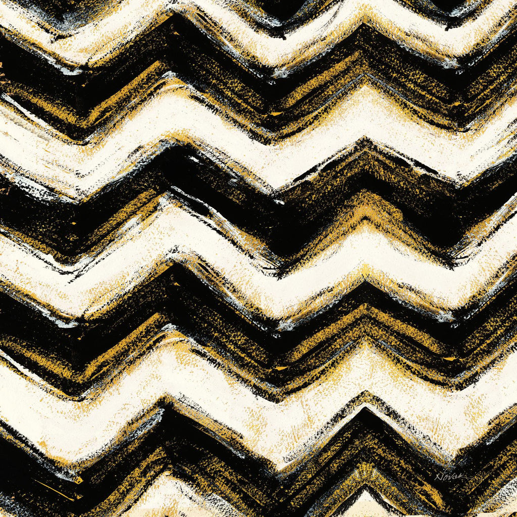 Black and Gold Geometric IV Crop by Shirley Novak on GIANT ART - beige abstract