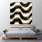 Black and Gold Geometric V Crop by Shirley Novak on GIANT ART - beige abstract