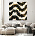 Black and Gold Geometric V Crop by Shirley Novak on GIANT ART - beige abstract
